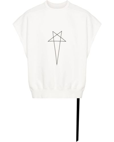 Rick Owens Ärmelloses Sweatshirt mit grafischem Print - Weiß