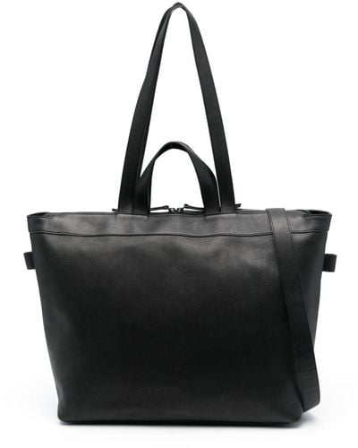 Marsèll Logo-debossed Leather Tote Bag - Black