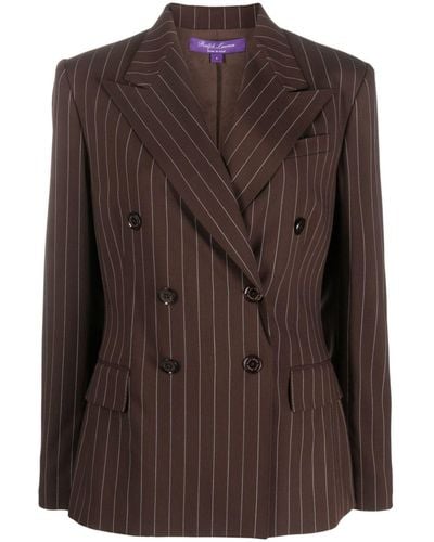 Ralph Lauren Collection Safford Striped Wool Blazer - Brown