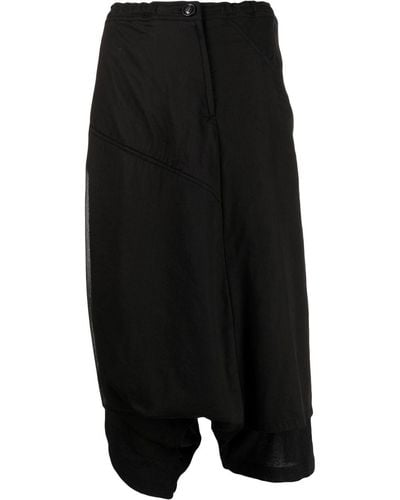 Y's Yohji Yamamoto Pantalones capri asimétricos - Negro