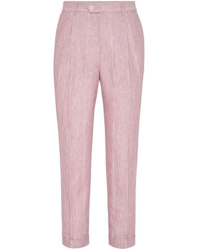 Brunello Cucinelli Pantalones chinos ajustados - Rosa