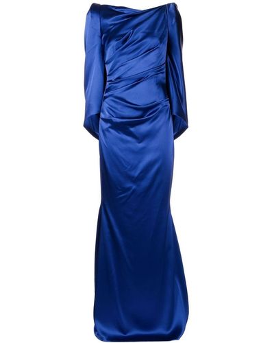 Talbot Runhof Vestido de fiesta drapeado - Azul