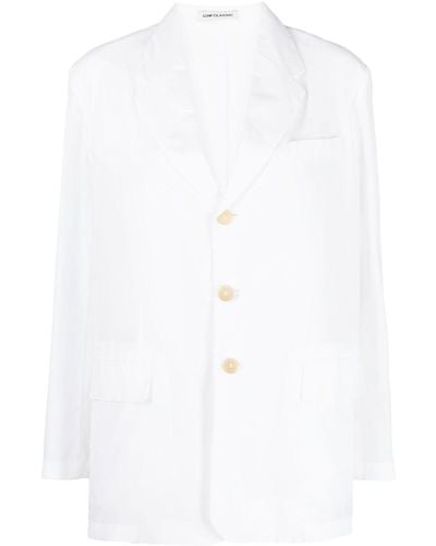 Low Classic Single-breasted Button Blazer - White