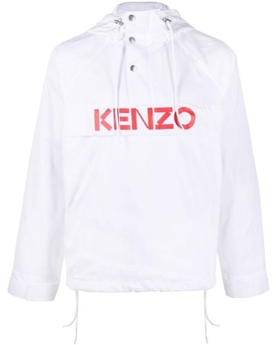 KENZO Leichte Jacke mit Logo-Print - Weiß