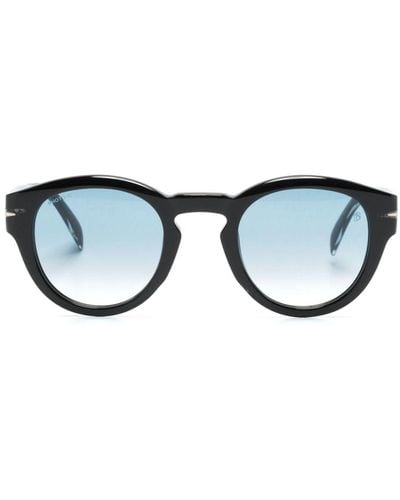 David Beckham Db 7110/s Round-frame Sunglasses - Blue