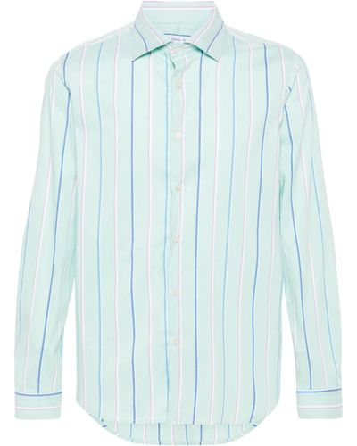 Manuel Ritz Long-sleeves Striped Shirt - Blue