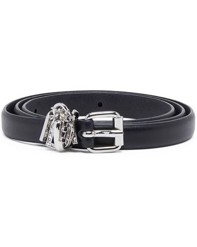 DIESEL B-charm-loop Leather Belt - Black