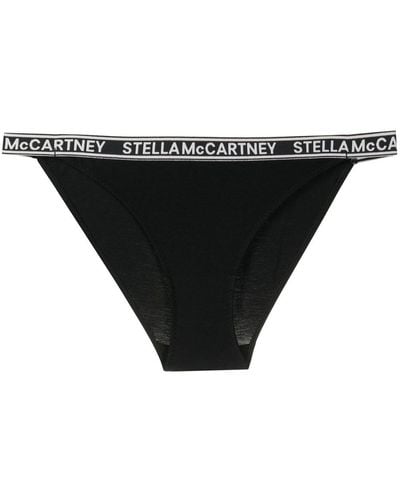 Stella McCartney Bas de bikini à bande monogrammée - Noir