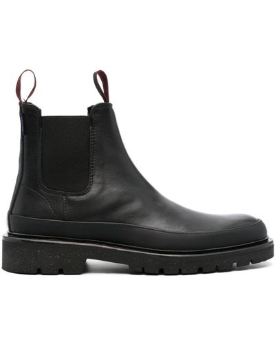 PS by Paul Smith Round-toe Leather Boots - Black