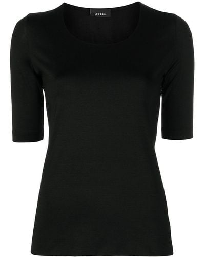 Akris Fitted Short-sleeve Knit Top - Black