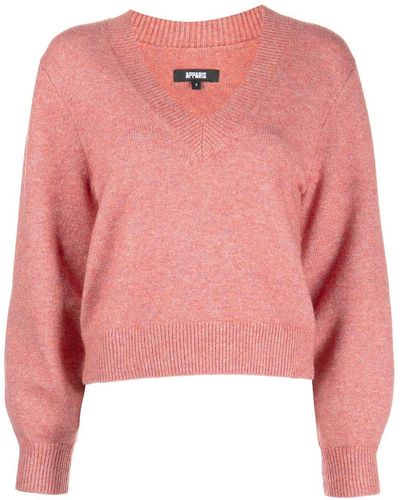 Apparis Moira V-neck Jumper - Pink