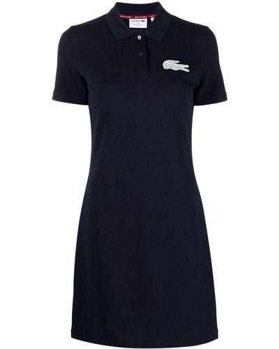Lacoste Lace Logo-patch Polo Dress - Blue