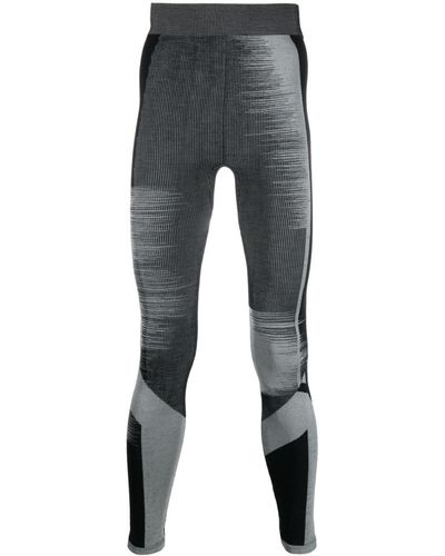 Y-3 Pantalones skinny con logo estampado - Gris