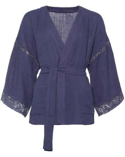 Eres Kimono con ribete Apres-Midi - Azul