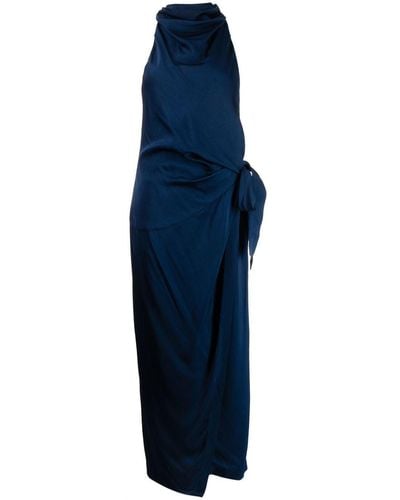 Manning Cartell Halterneck Sleeveless Evening Dress - Blue