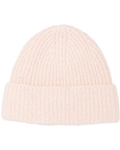 Acne Studios Ribbed-knit Beanie - Natural