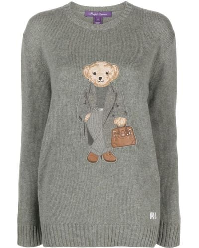 Ralph Lauren Collection Polo Bear Cashmere Sweater - Gray