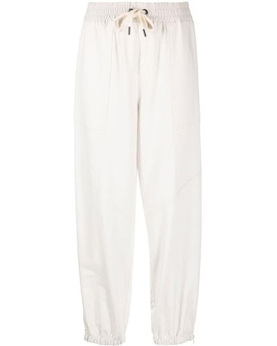 Brunello Cucinelli Pantalones de chándal con cordones - Blanco