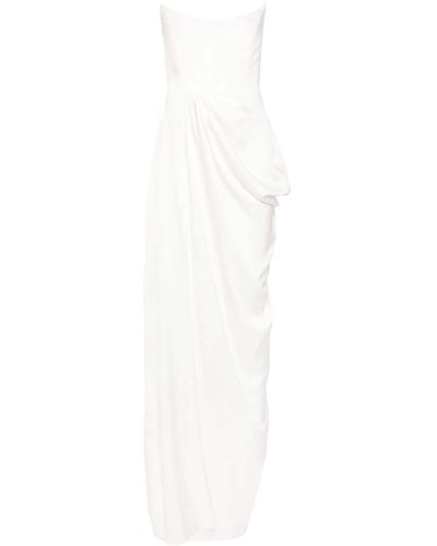 Alex Perry Strapless Crepe Maxi Dress - White