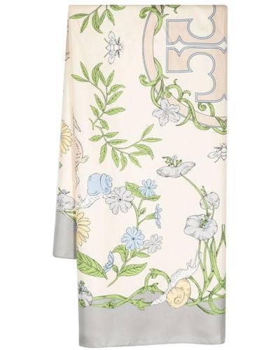 Tory Burch Schal mit Illustrations-Print - Weiß