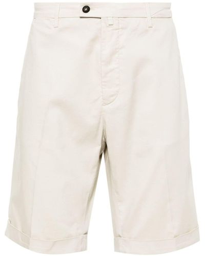 Corneliani Mid-rise Lyocell Blend Chino Shorts - White