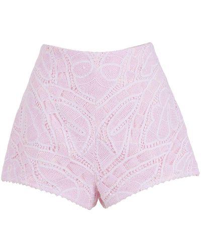 Martha Medeiros Bia Embroidered Mini Shorts - Pink