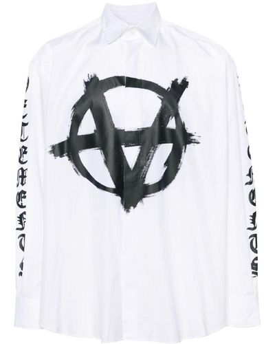 Vetements Camicia con stampa Double Anarchy - Bianco