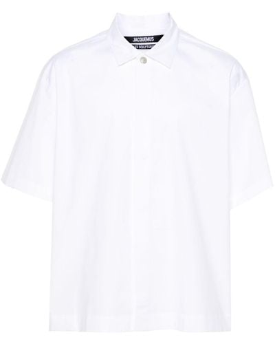 Jacquemus Stud-fastening Cotton Shirt - White