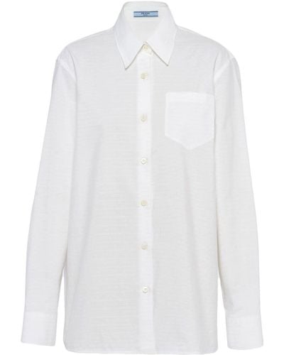Prada Jacquard Poplin Shirt - White