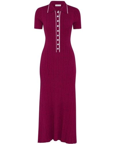 Anna Quan Penelope Knitted Maxi Dress - Purple