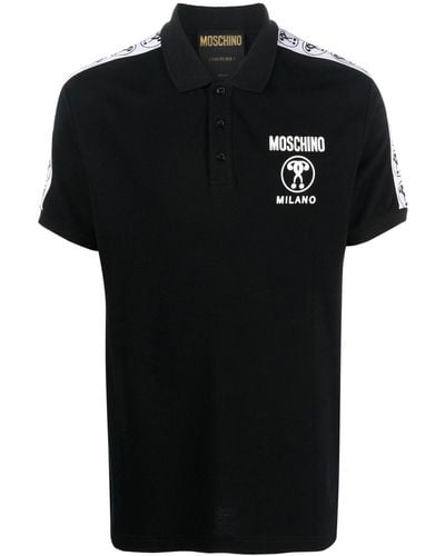Moschino Polo con logo en el pecho - Negro