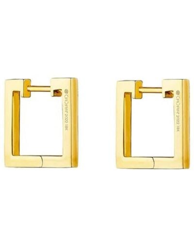 CADAR 18kt Yellow Gold Foundation Square Hoop Earrings - Metallic