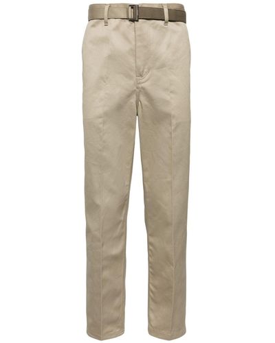 Sacai Belted Chino Trousers - Natural