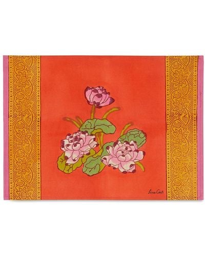 Lisa Corti Set di 4 tovagliette rettangolari Tea Flower - Arancione