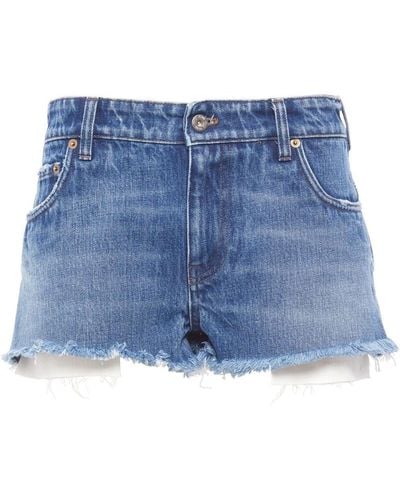 Miu Miu Low-rise Denim Mini Shorts - Blue