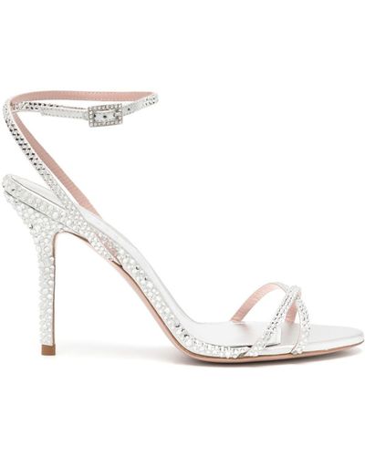 Gedebe 110mm Crystal-embellished Leather Sandals - White