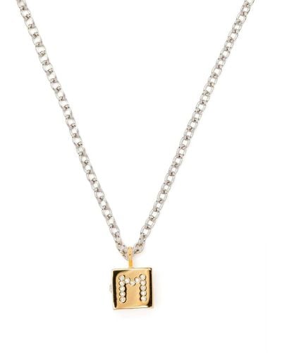 Marni Logo-pendant Chain Necklace - Metallic
