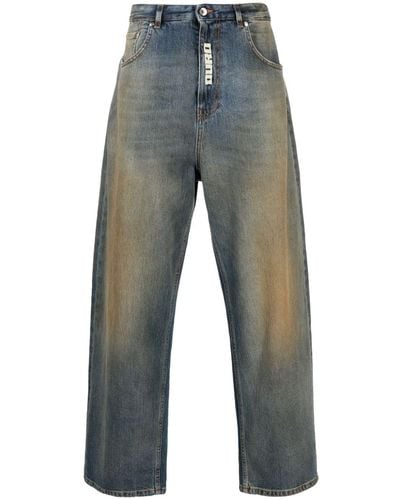 MSGM Halbhohe Wide-Leg-Jeans - Blau
