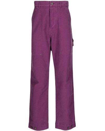 Palm Angels Patch Pocket Denim Trousers - Purple