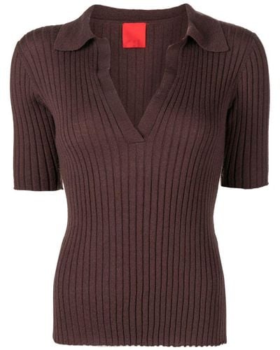 Cashmere In Love Summer Cashmere-blend Polo Top - Brown