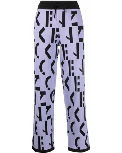 KENZO All-over Logo-print Trousers - Blue