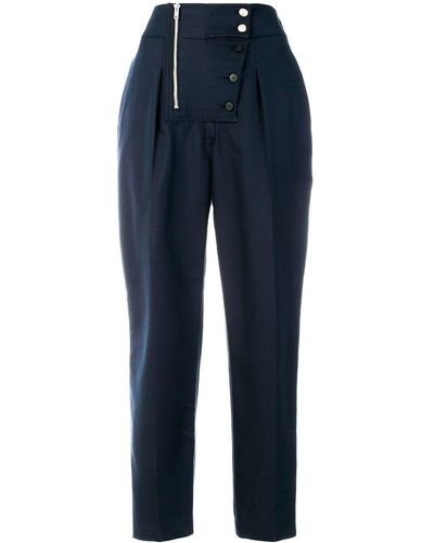 Calvin Klein Pantalones capri estilo harén con botones - Azul