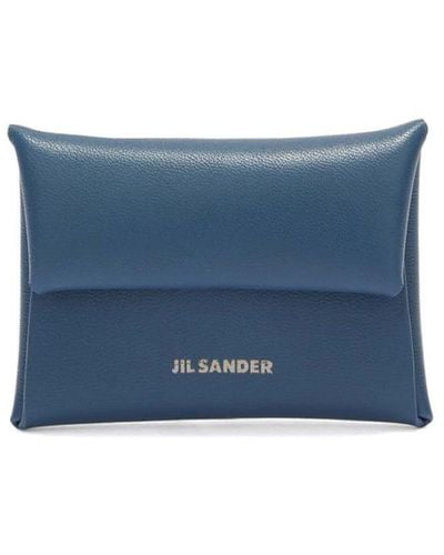 Jil Sander Logo-debossed Leather Coin Purse - Blue