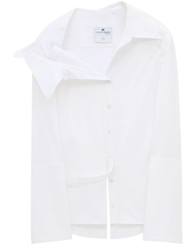 Courreges Asymmetrisches Modular Popeline-Hemd - Weiß