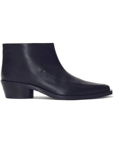 Proenza Schouler Bronco Leather Ankle Boots - Blue