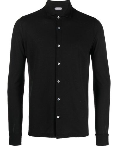Zanone Spread-collar Shirt - Black