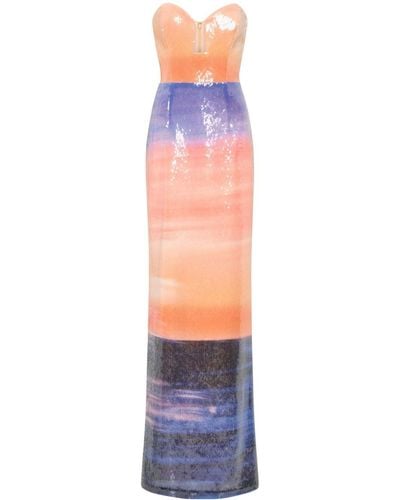 Rebecca Vallance Oriana Sequinned Ombré Gown - Blue