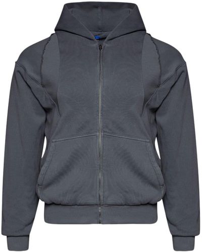 PROTOTYPES Panelled zip-up hoodie - Blu