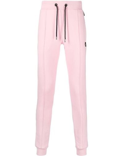 Philipp Plein Skinny-fit Track Pants With Logo Patch - Pink