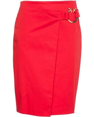Pinko Eurito Wrap Midi Skirt - Red